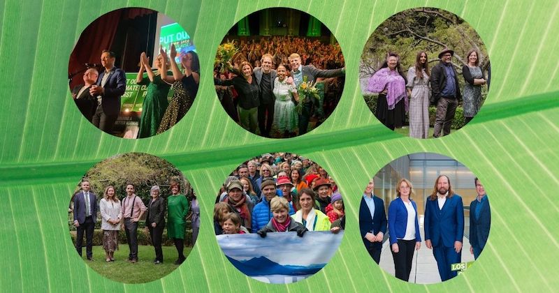 Image Description: 8 images in a circle of greens leaders from around the world, on top of a leaf background. Green Agenda Quarterly Journal Volume 1 2022